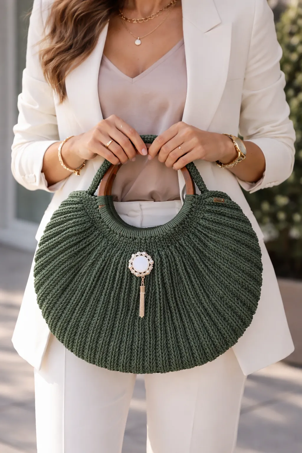 Cartera Tineo verde crochet