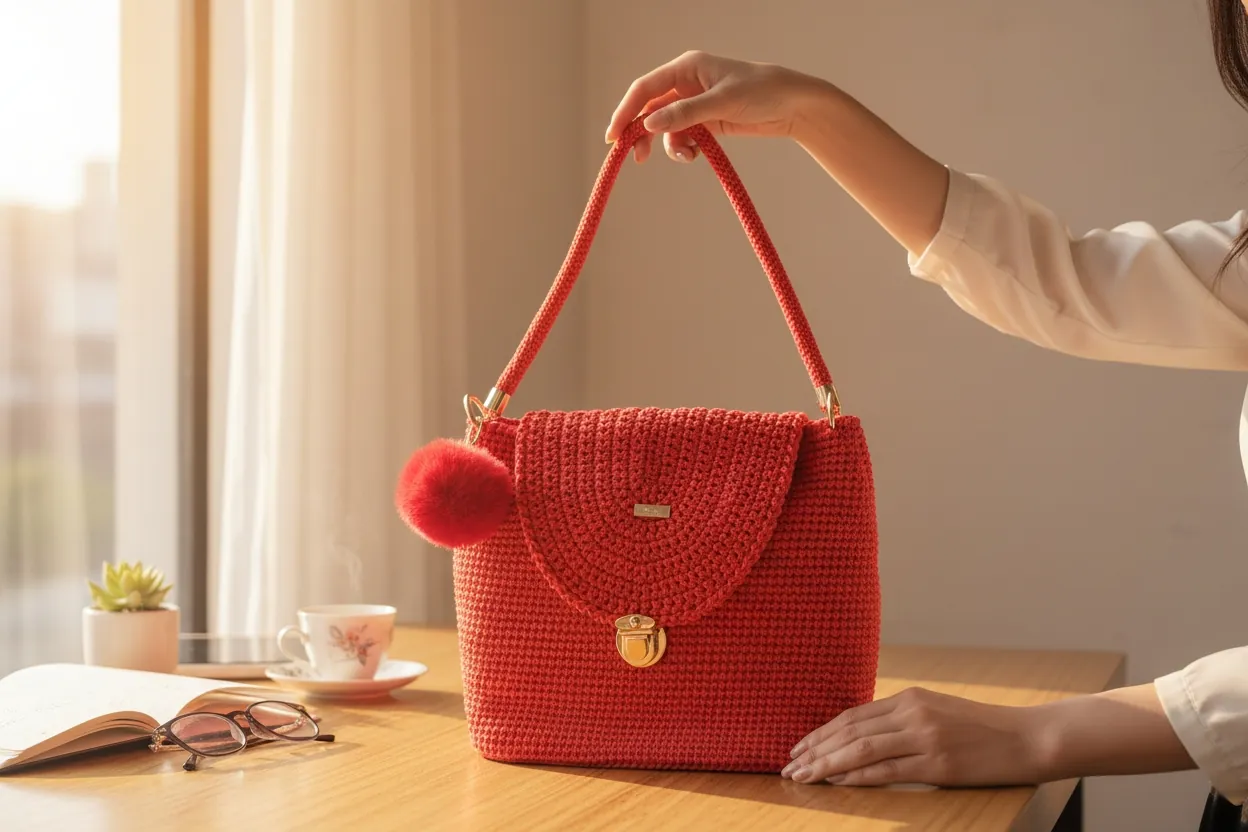 Mujer recibiendo su cartera Rêve Atelier
